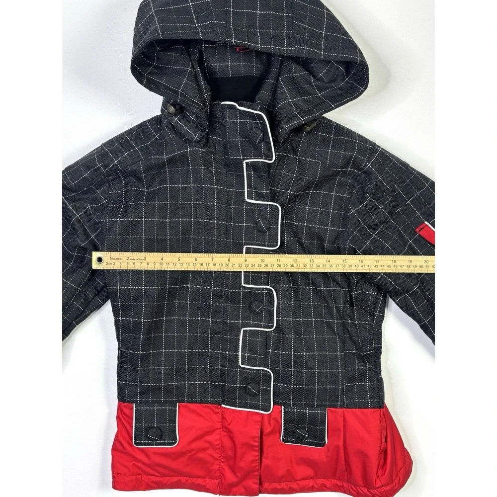 Obermeyer Jacket Women's 8 Mirage Hooded Ski Snow Zip Up White Black Vintage - Picture 8 of 15